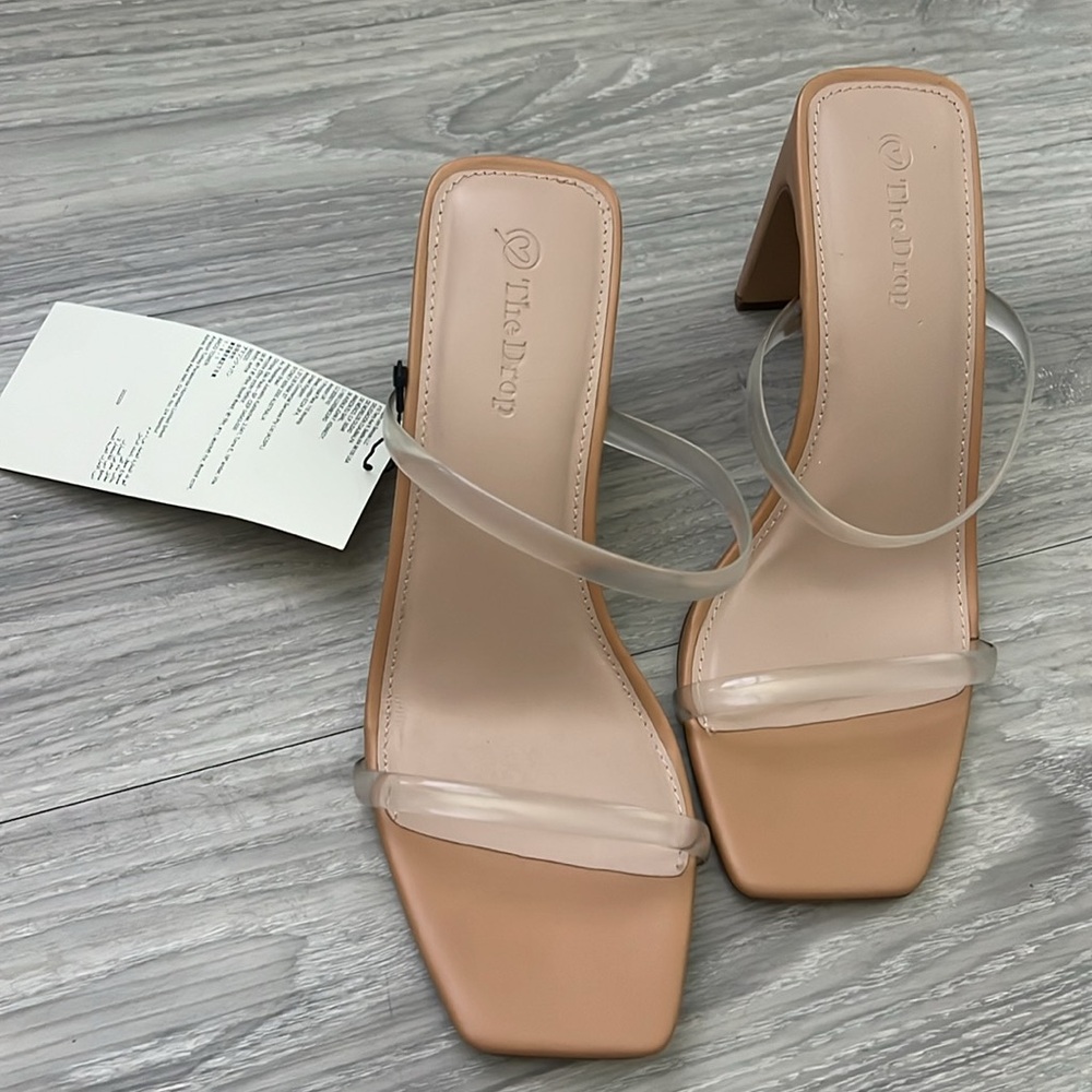 New clear/ beige heels
